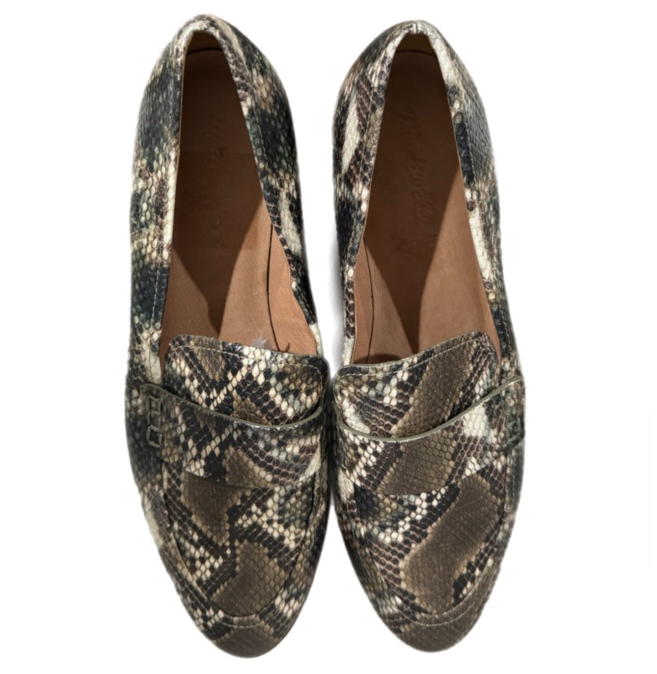 MADEWELL Genuine Leather Loafers Stamped Snake Preppy Lady Shoe Sz 10 MSRP $148