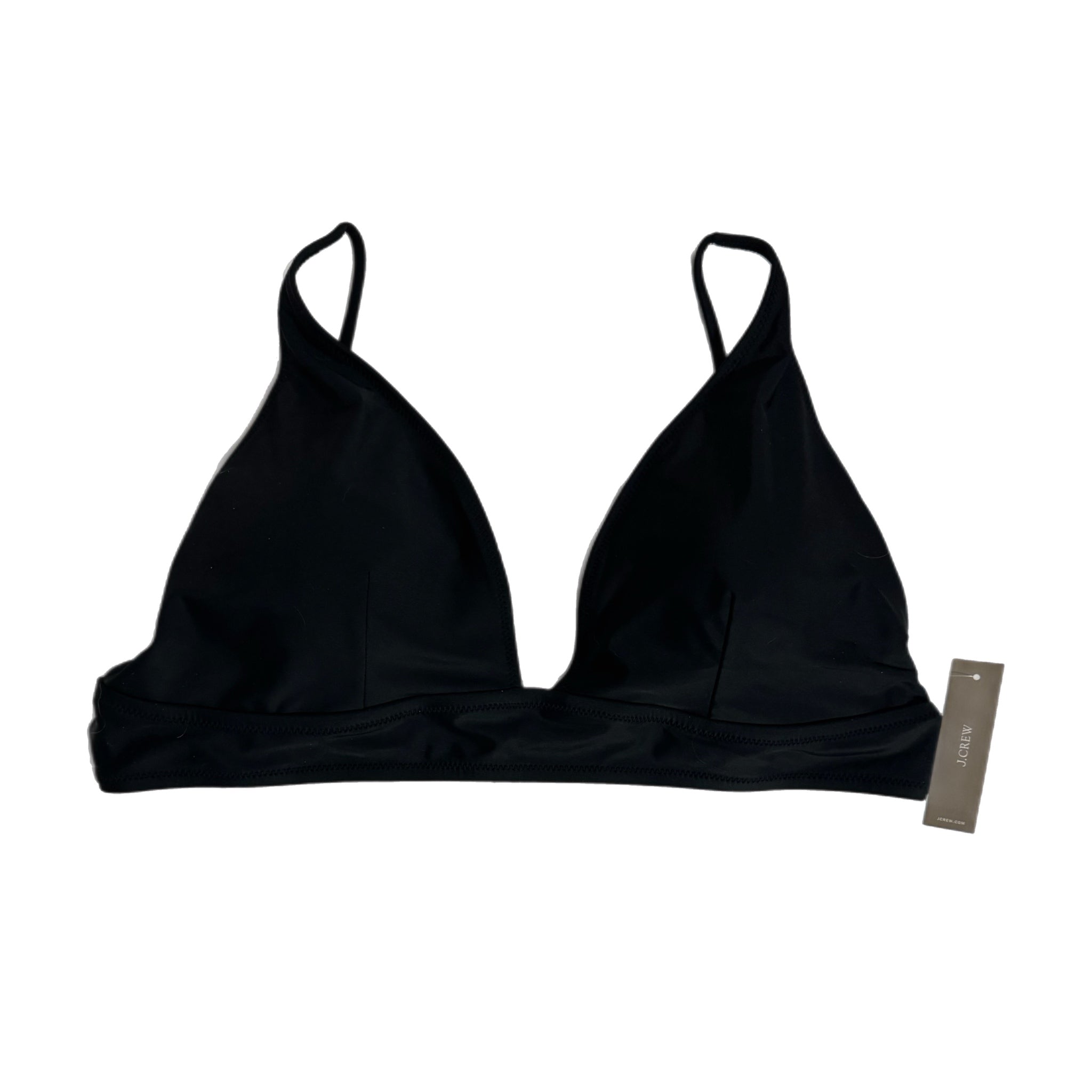 J Crew NWT Womens Plunge Bikini Top Black Swimsuit Top Triangle MSRP $79 Sz XXL