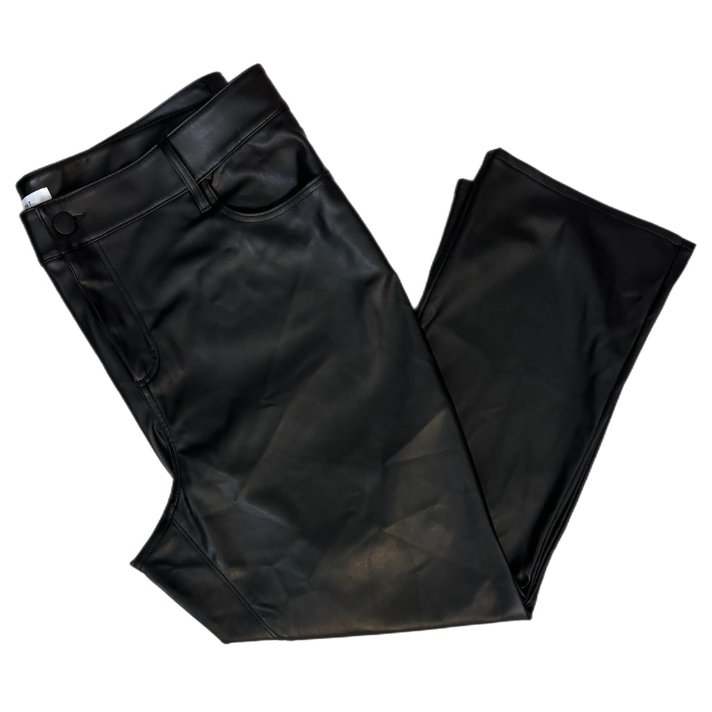 Ann Taylor LOFT Vegan Leather Pants Straight Leg High Rise Black NWT Women Sz 16