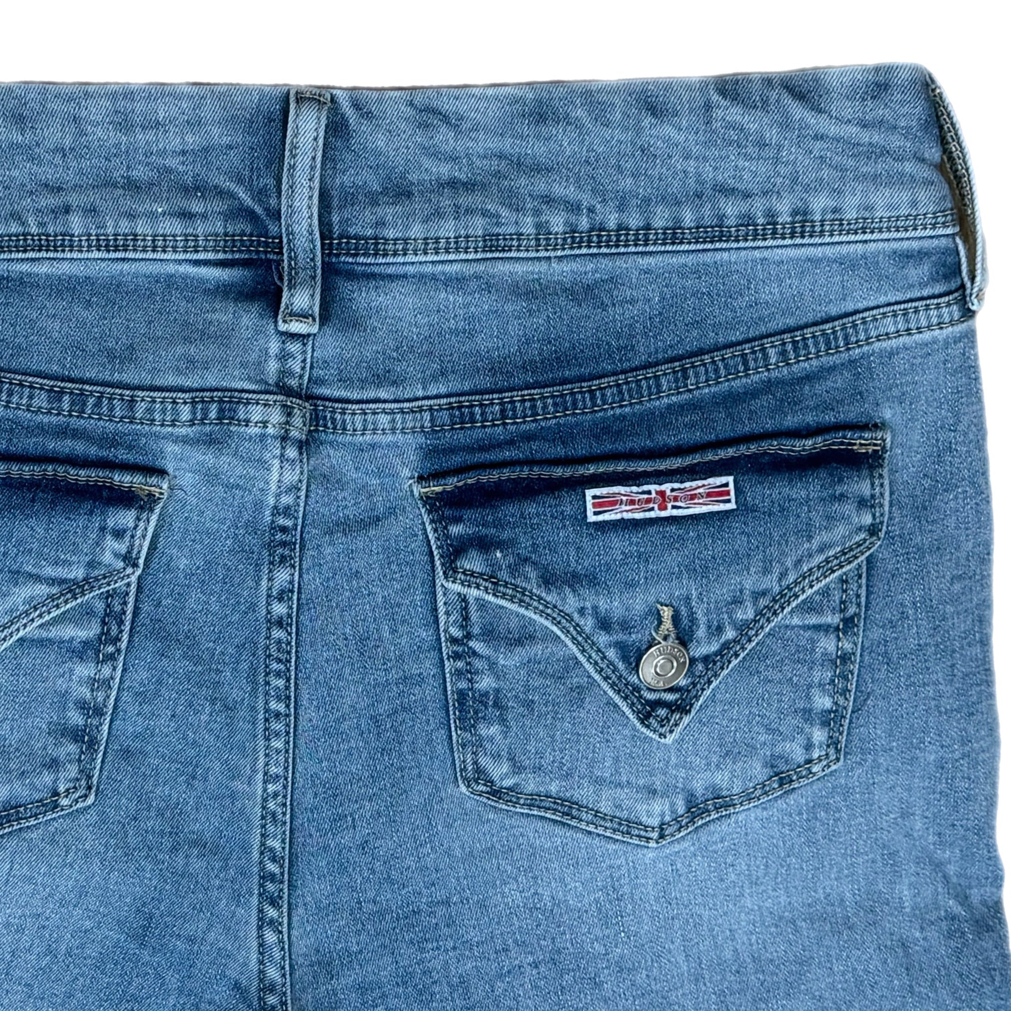HUDSON Jeans Women’s Light Wash Straight Leg Flap Pockets Denim Mid Rise Sz 8