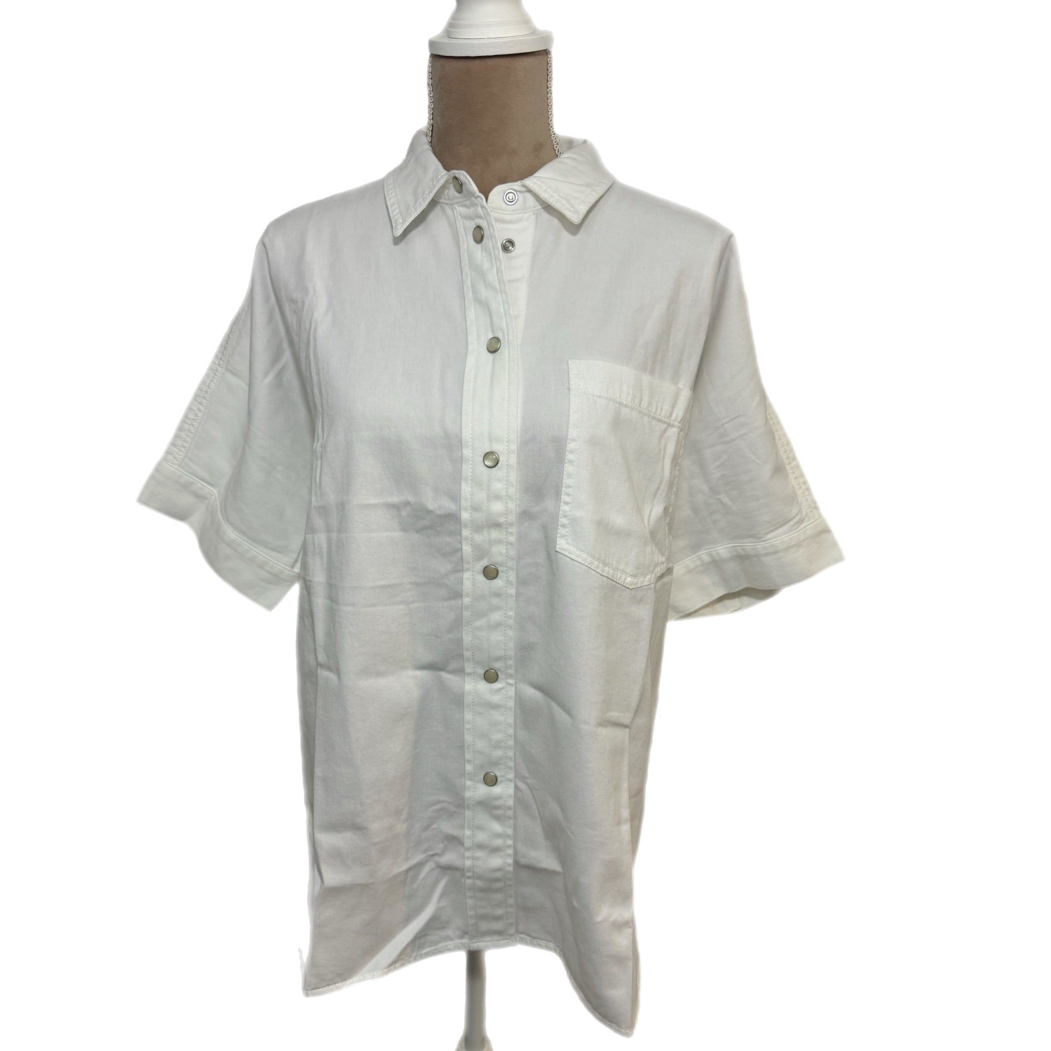 Madewell Oversized Button Up Shirt Womens XL White Regenerative Cotton Top New