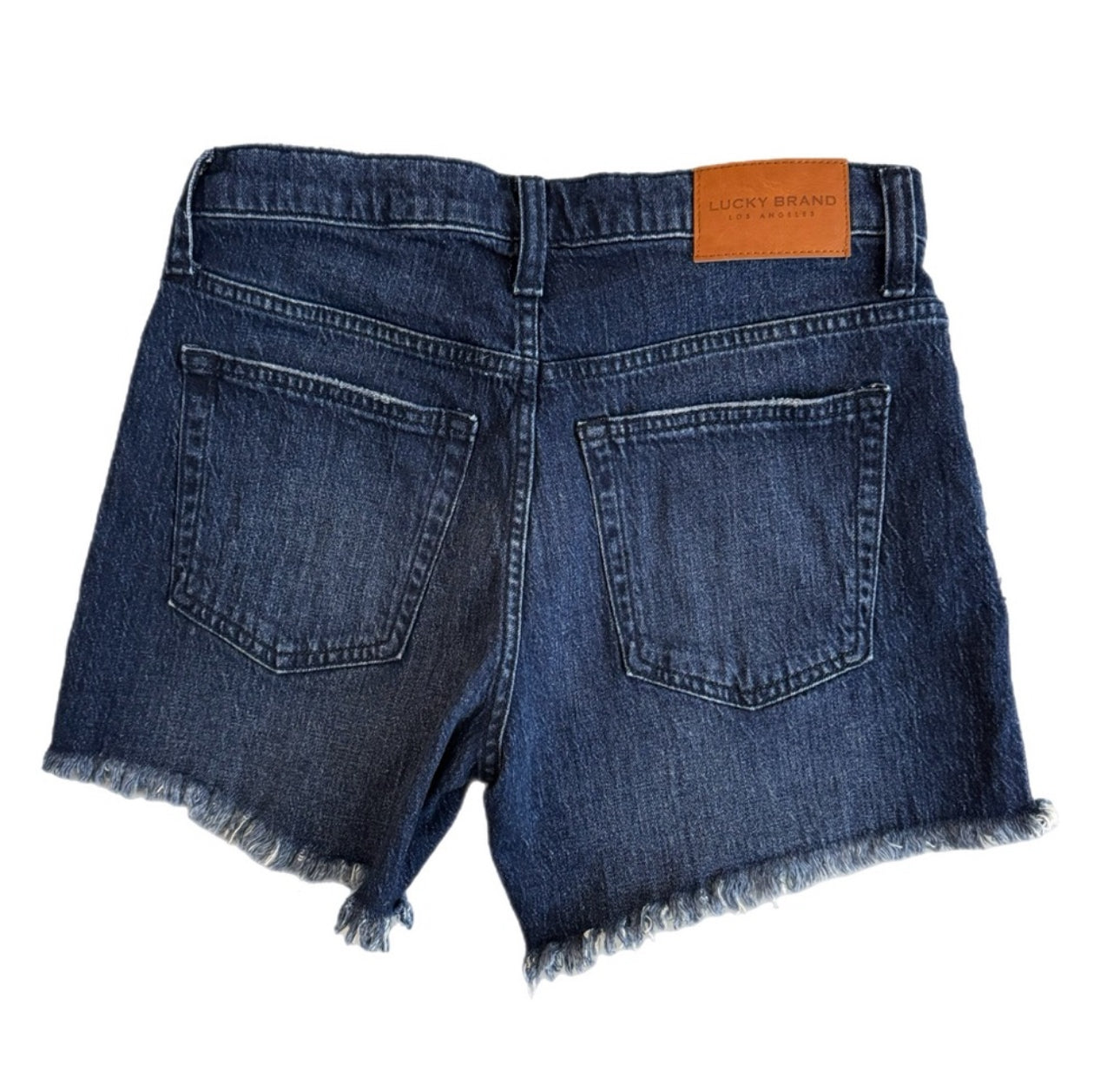 LUCKY BRAND Women's 90s Midi Shorts Dark Wash Vintage Style High Rise Sz 4/27