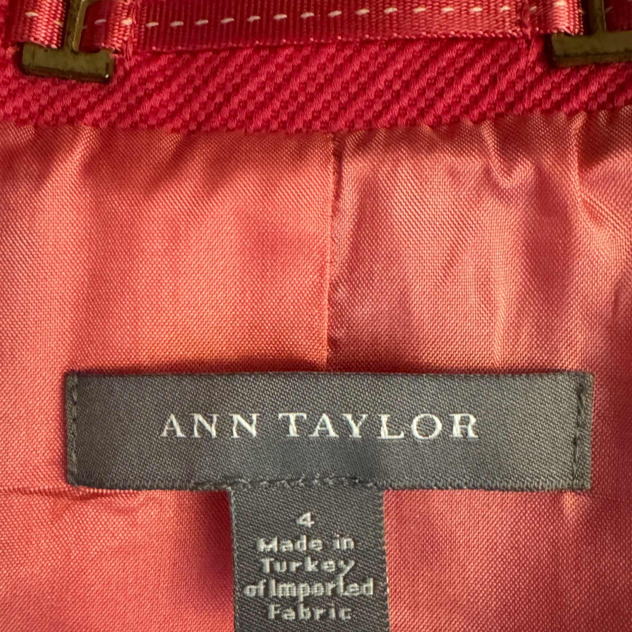 ANN TAYLOR Women’s Size 4 Small Pink Blazer Preppy Chic Career Jacket