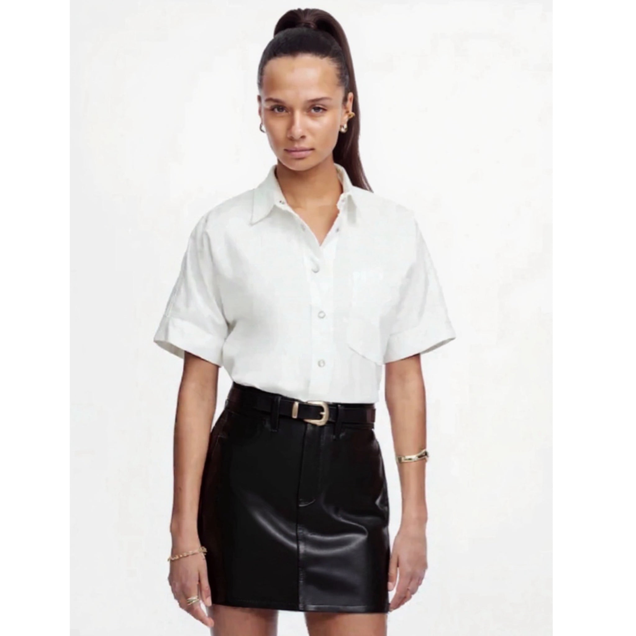 Madewell Oversized Button Up Shirt Womens XL White Regenerative Cotton Top New