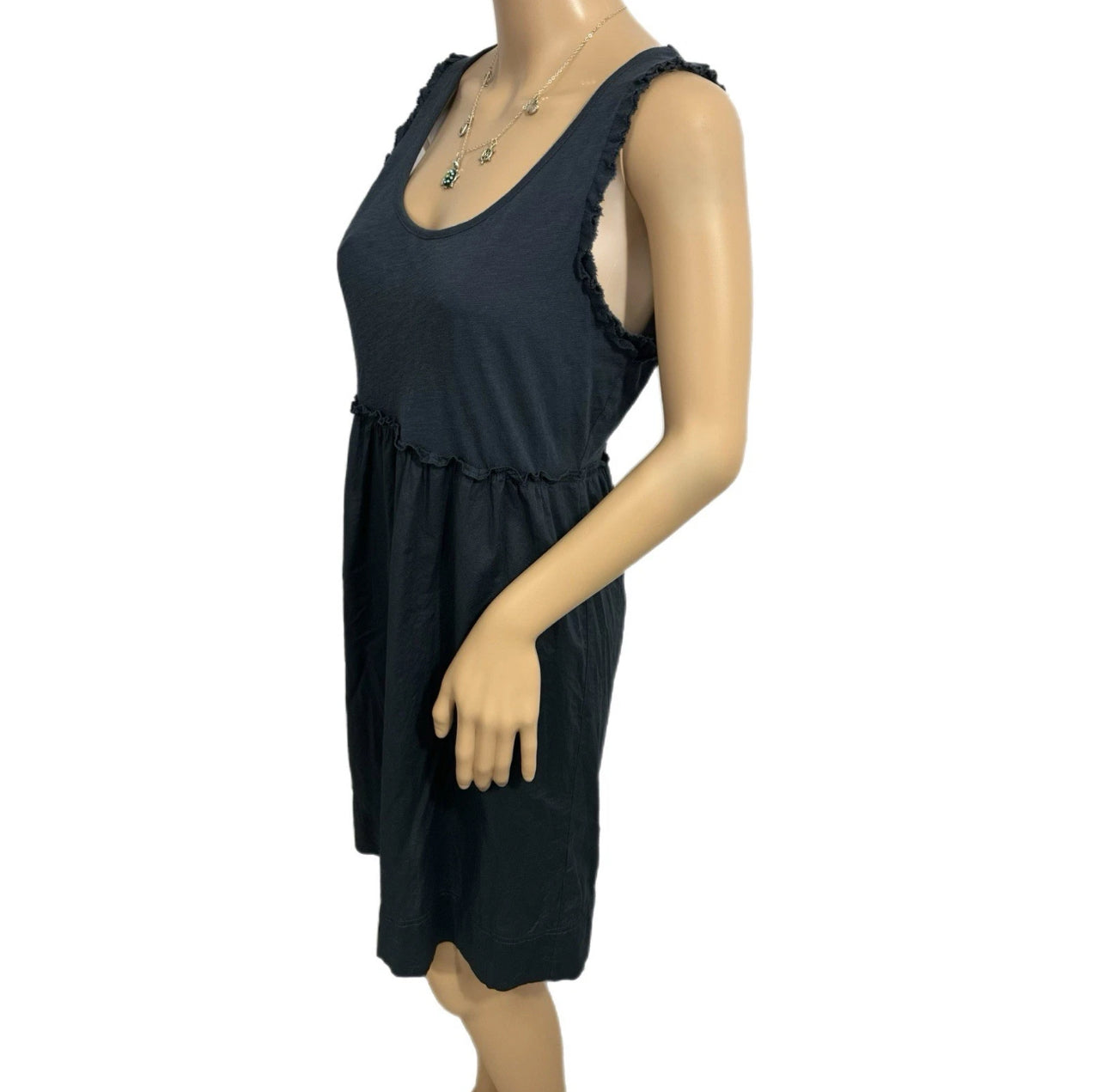 J. Crew Women's Sleeveless Cotton Dress Navy Summer Coastal Chic Knee Hem Sz M