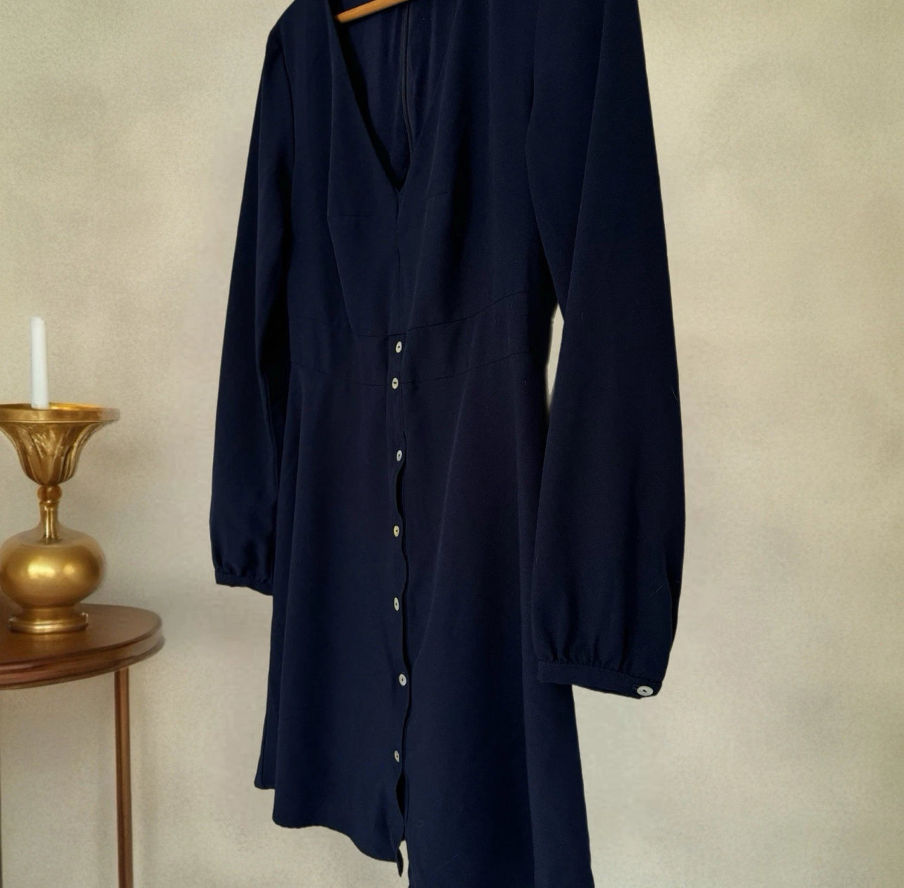 HUTCH Designer Navy Button Front Mini Dress Size S MSRP $290 Made in NYC