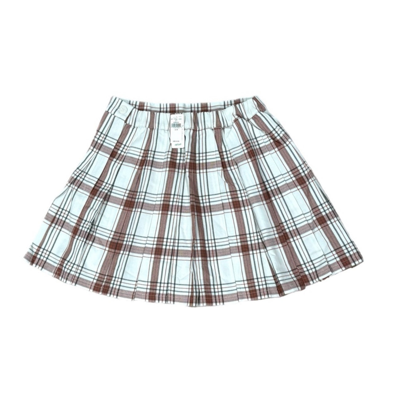 Aerie AEO Plaid Pleated Class Act Mini Skirt Stretchy Waist NWT Size M