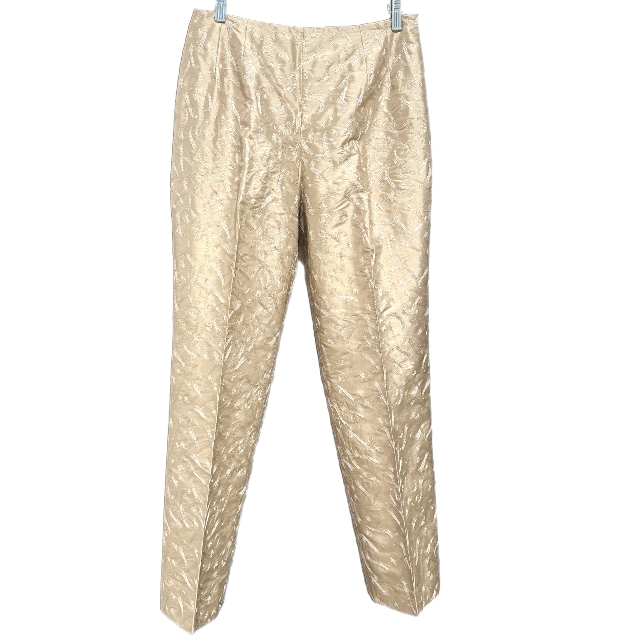 Vintage TALBOTS Petites 100% Silk Pant 28” High Rise Straight Sz 10 (fits 6/8)P