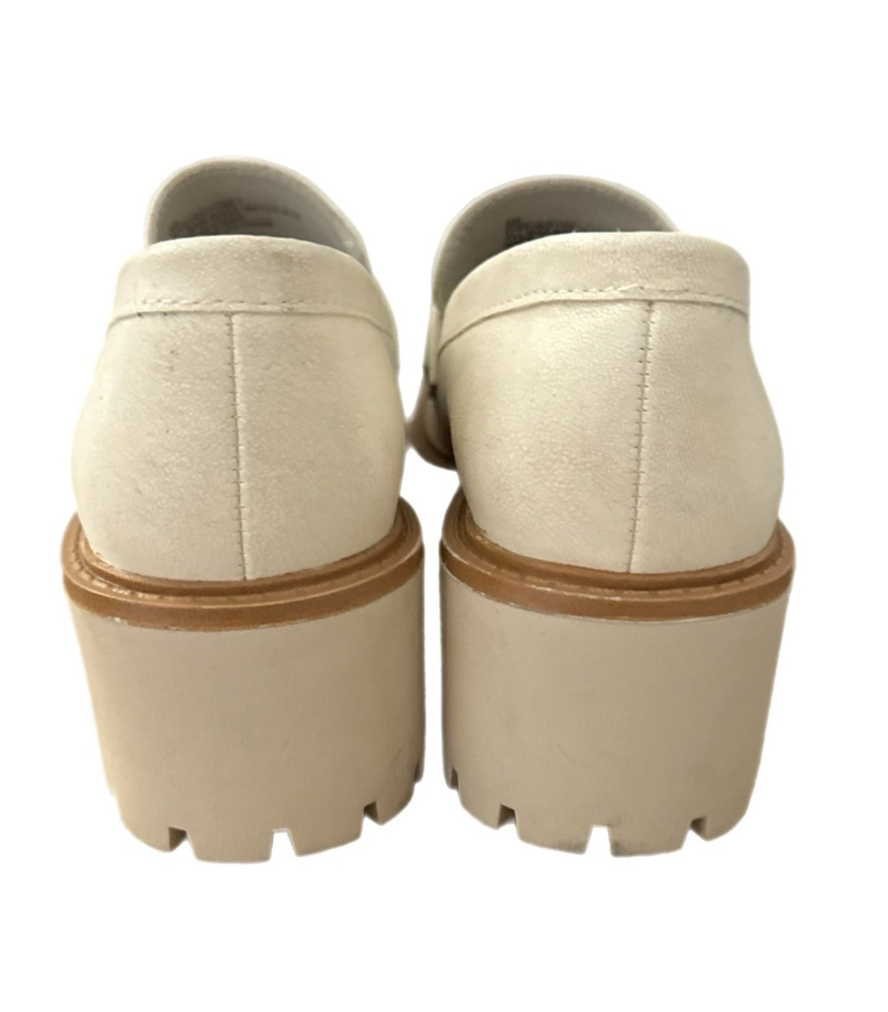 Maurices SuperCush Sydney Loafers Preppy 90s Style Vegan Leather in Cream Sz 6