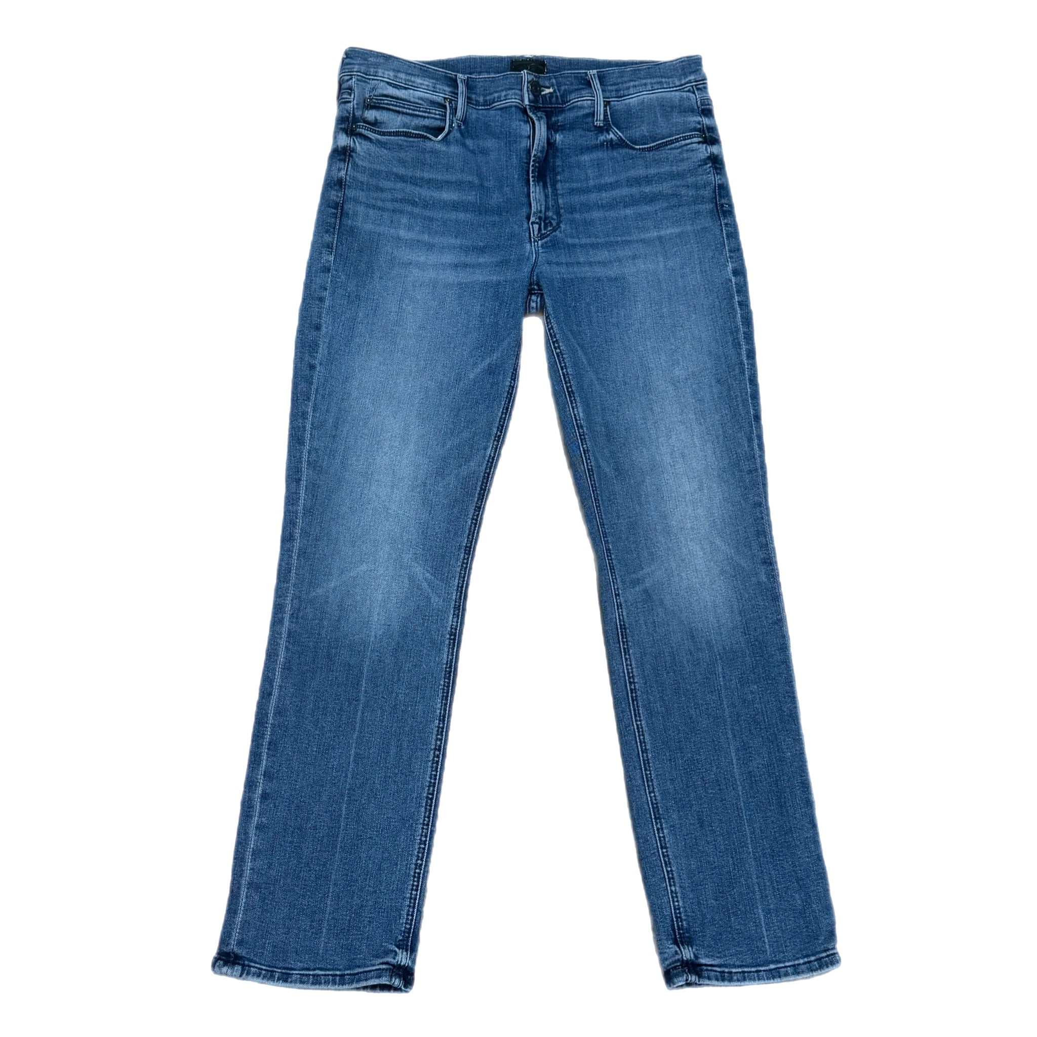 MOTHER Jeans Mid Rise Straight Dazzler Ankle We The Animals Wash 90s Style Sz 32