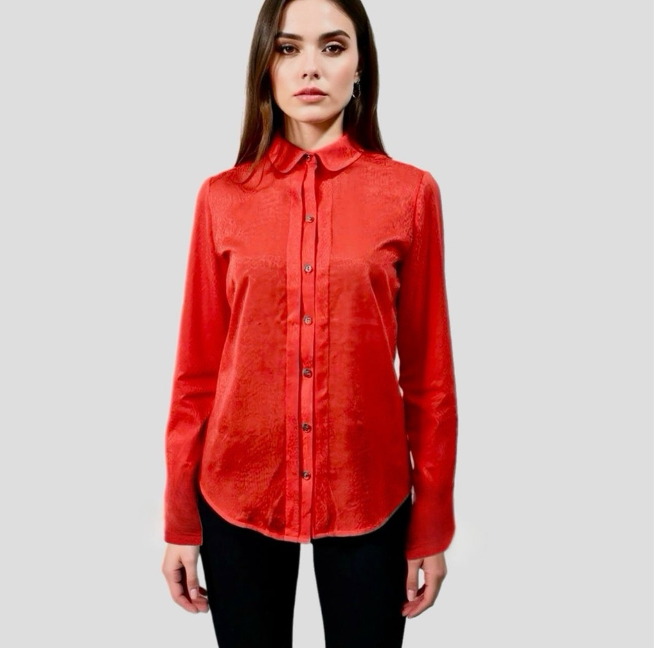 Ann Taylor Crimson Red Blouse Button-Up Top Pleated NWT Sz 6 MSRP $98