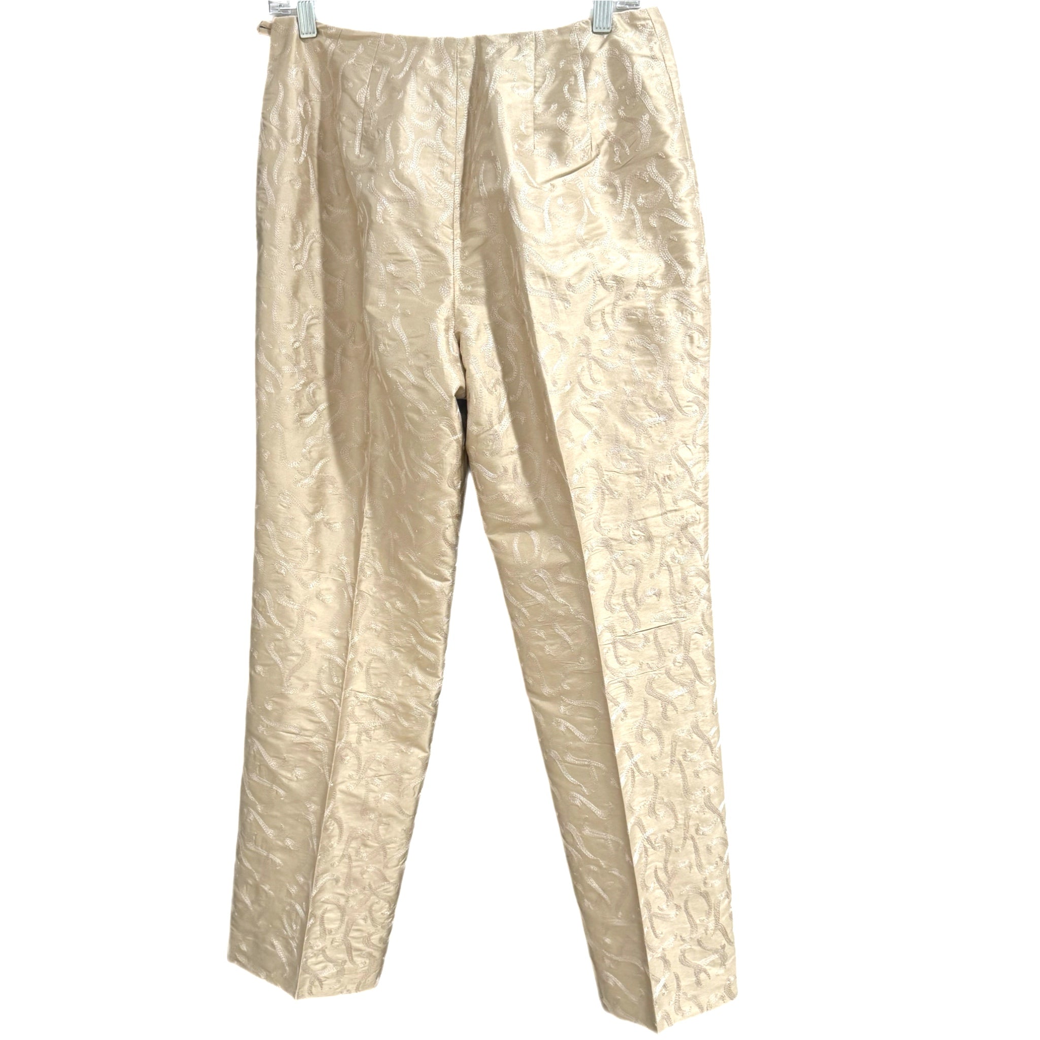 Vintage TALBOTS Petites 100% Silk Pant 28” High Rise Straight Sz 10 (fits 6/8)P