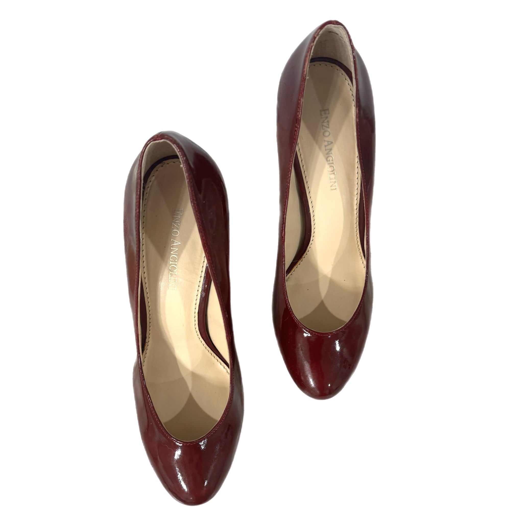 Enzo Angiolini High Heels Women’s Merlot Snake Skin Vegan Patent Leather Sz 6