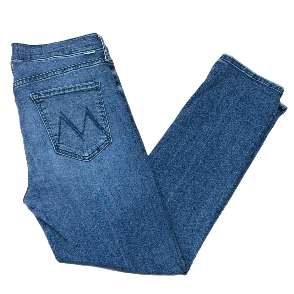 MOTHER Jeans Mid Rise Straight Dazzler Ankle We The Animals Wash 90s Style Sz 32