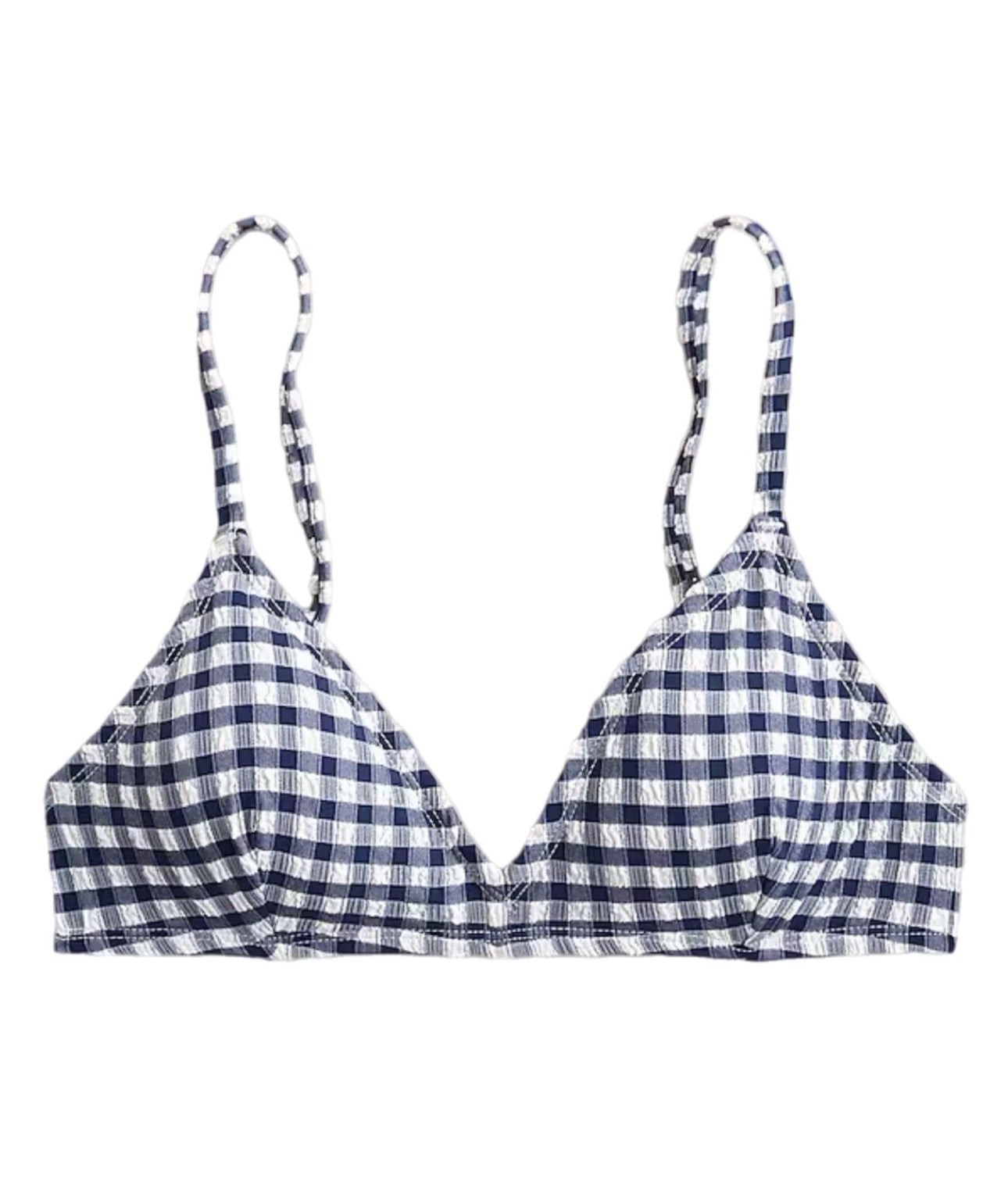 J. CREW French Bikini Top Gingham Textured Triangle Classic NWT Women’s Sz XL