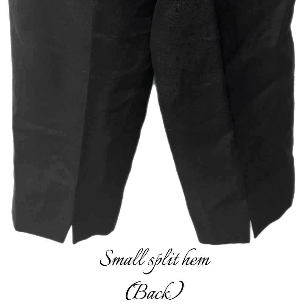 Vintage Talbots Petites 100% Irish Linen Black Straight Leg Ankle Pant Sz 10 NWT