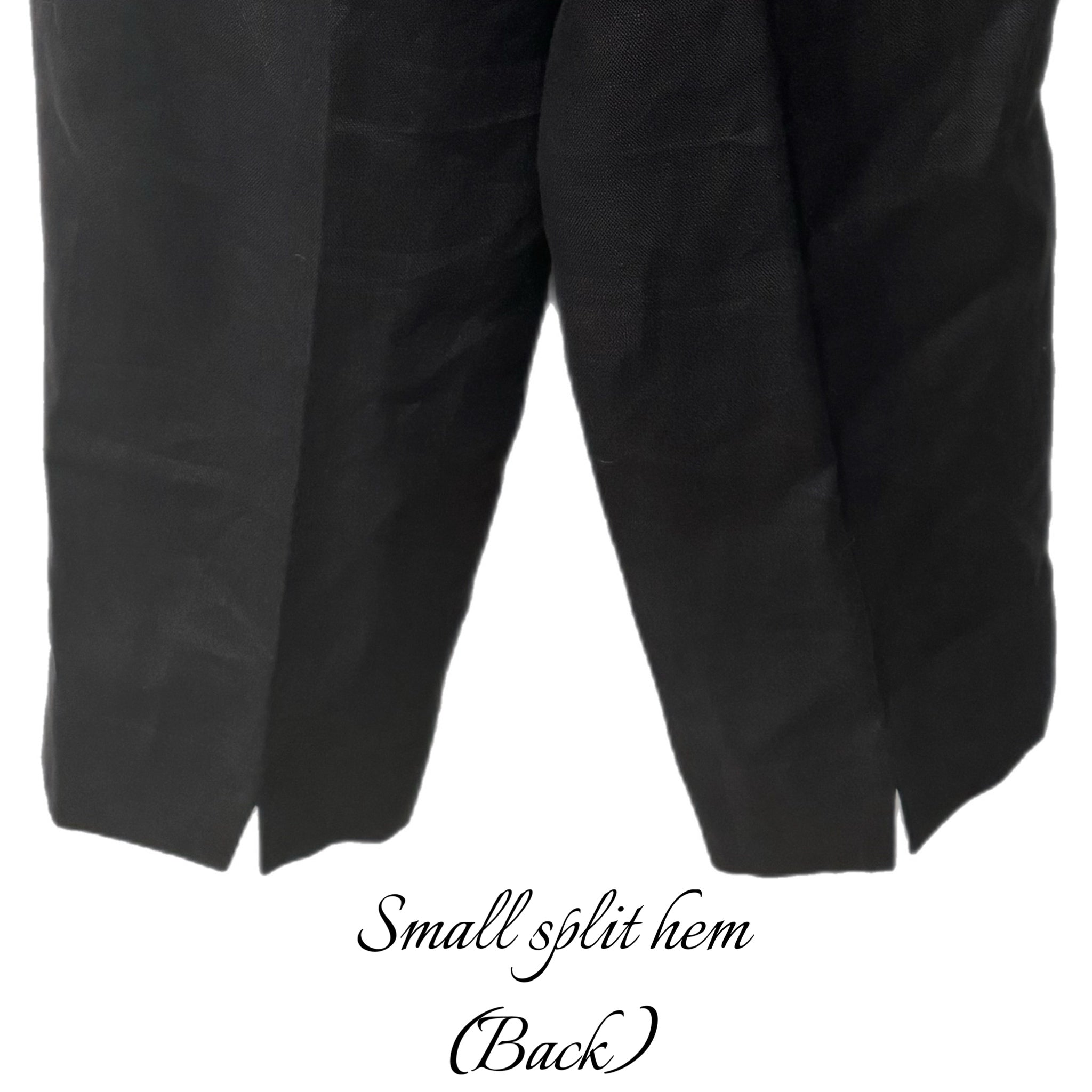 Vintage Talbots Petites 100% Irish Linen Black Straight Leg Ankle Pant Sz 10 NWT
