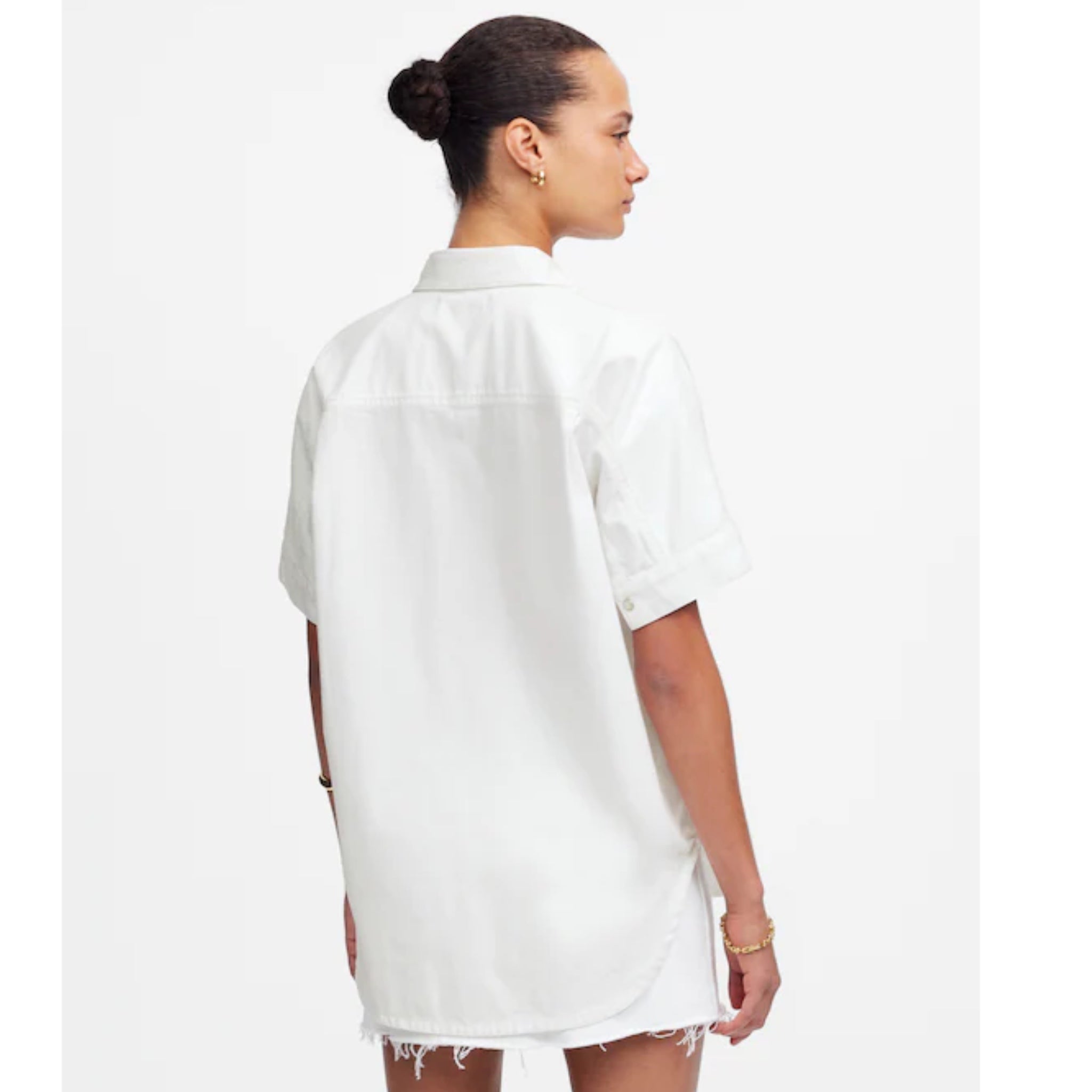 Madewell Oversized Button Up Shirt Womens XL White Regenerative Cotton Top New