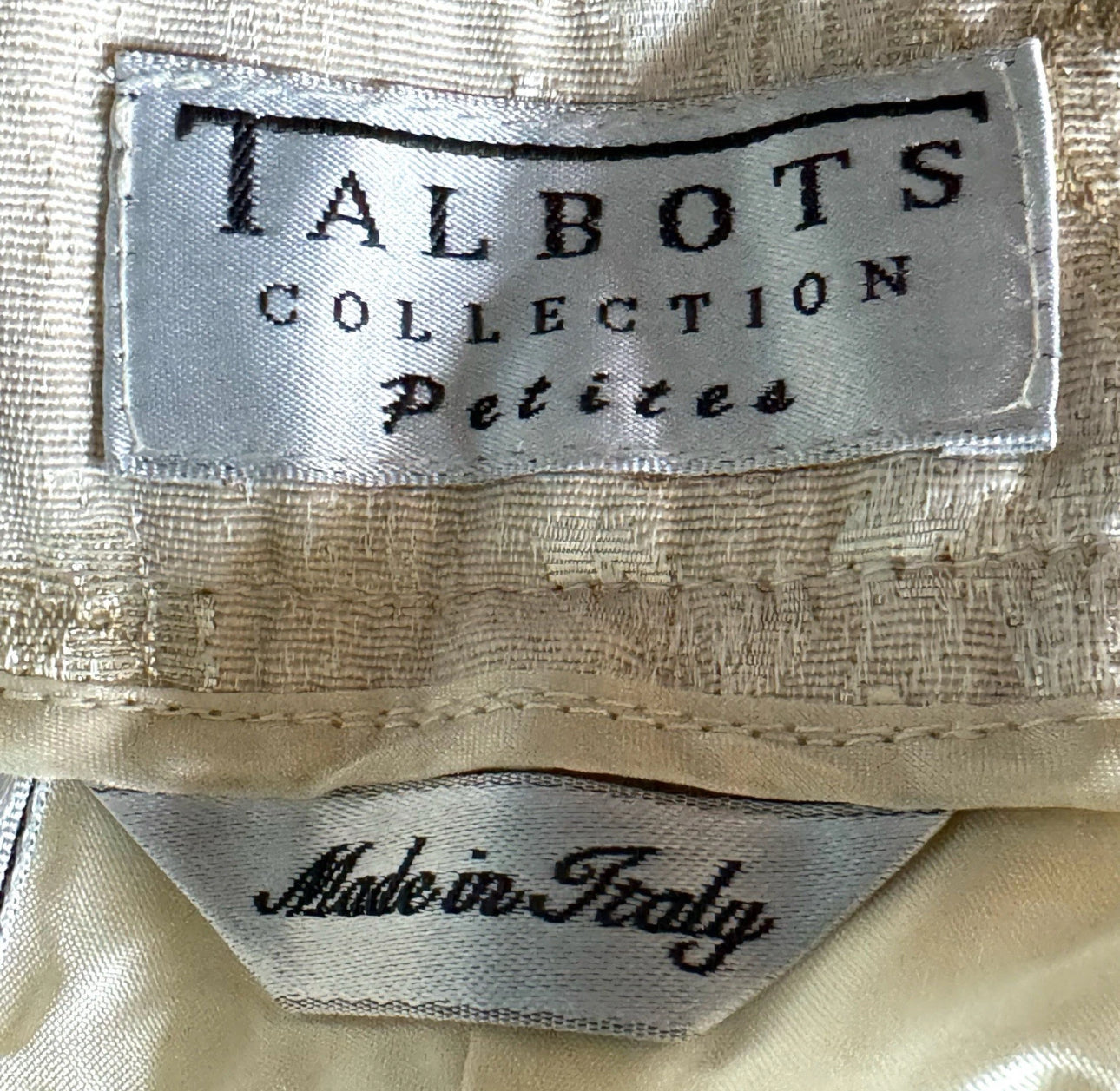 TALBOTS Petites Made In Italy Metallic Floral Brocade Pant Elegant Trouser Sz 8/10