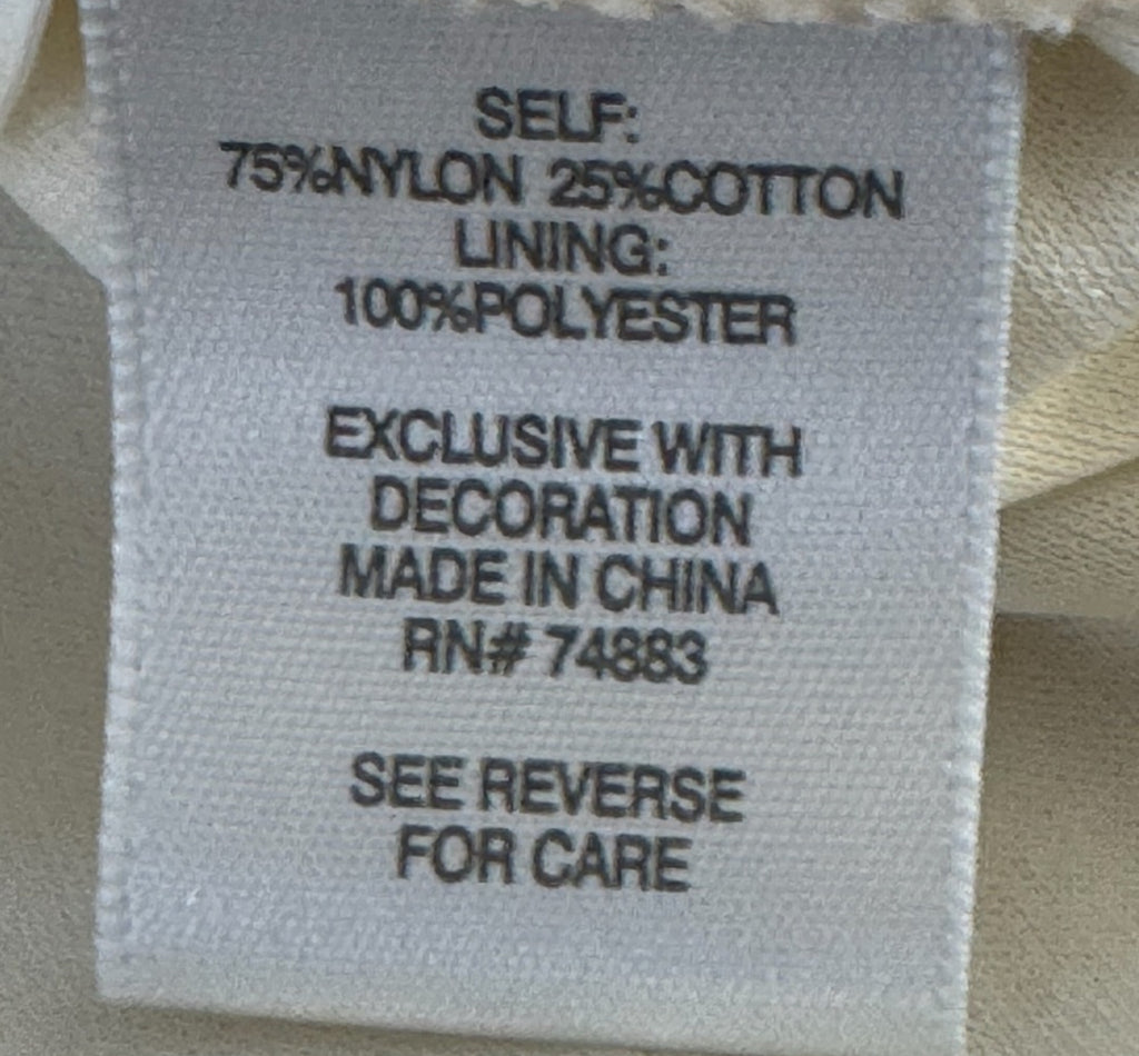 Y2K DRESS BARN Lace Romantic Whimsical Cream Floral Embroidered Blouse Sz M