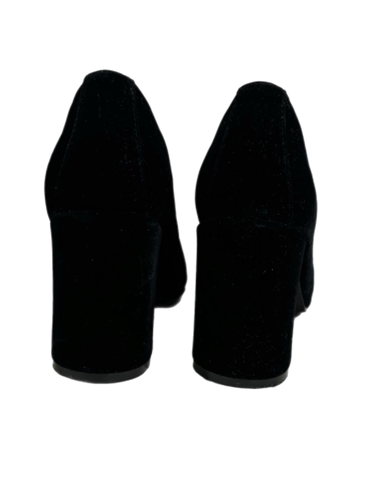 Kenneth Cole Unlisted VINTAGE 90s Black Velvet High Heels Block Round Toe Sz 8