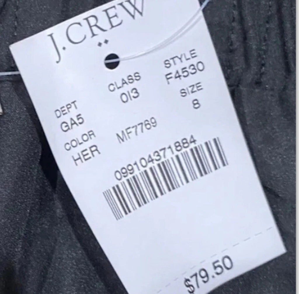 J. CREW Womens Bunch Waist Skirt Herringbone Tweed Wool Blend Gray NWT Sz 8