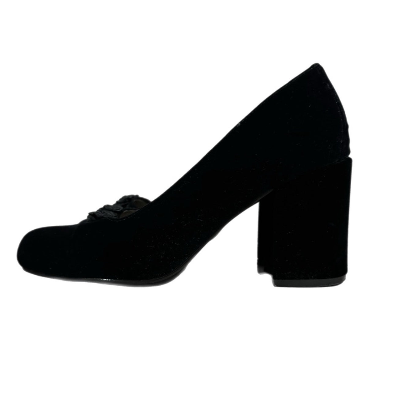 Kenneth Cole Unlisted VINTAGE 90s Black Velvet High Heels Block Round Toe Sz 8