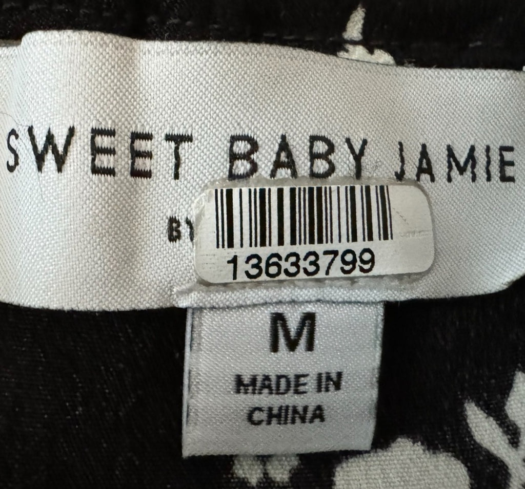 Designer JAMIE MIZRAHI Sweet Baby Jamie Blouse Black Floral Sz S/M NWT MSRP $230