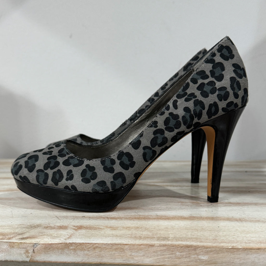 Circa Joan & David Leopard Print Genuine Leather Platform Heels Women’s Sz 6