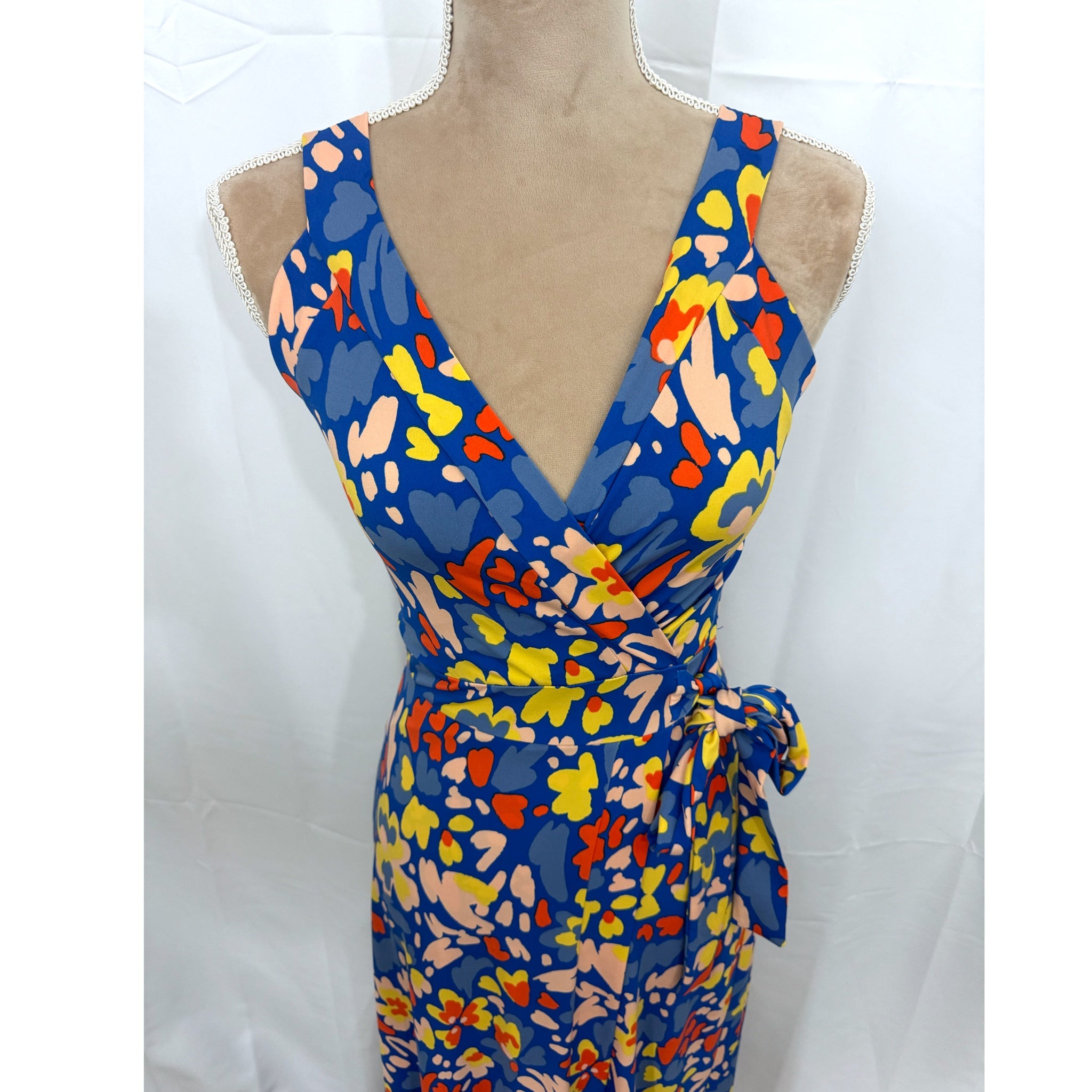 STITCH FIX 41 Hawthorne Faux Maxi Dress Blue Multi Sz Small