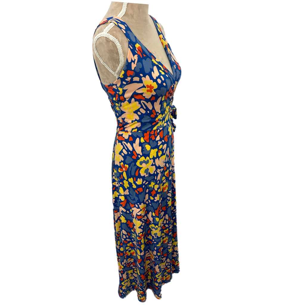 STITCH FIX 41 Hawthorne Faux Maxi Dress Blue Multi Sz Small