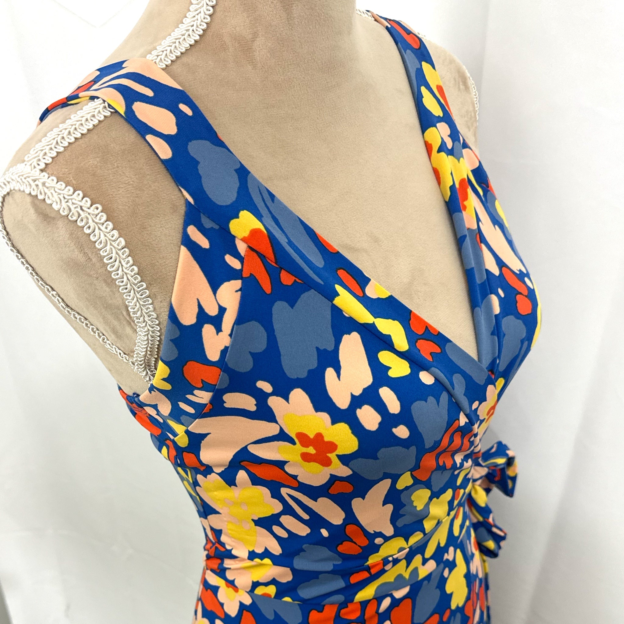 STITCH FIX 41 Hawthorne Faux Maxi Dress Blue Multi Sz Small
