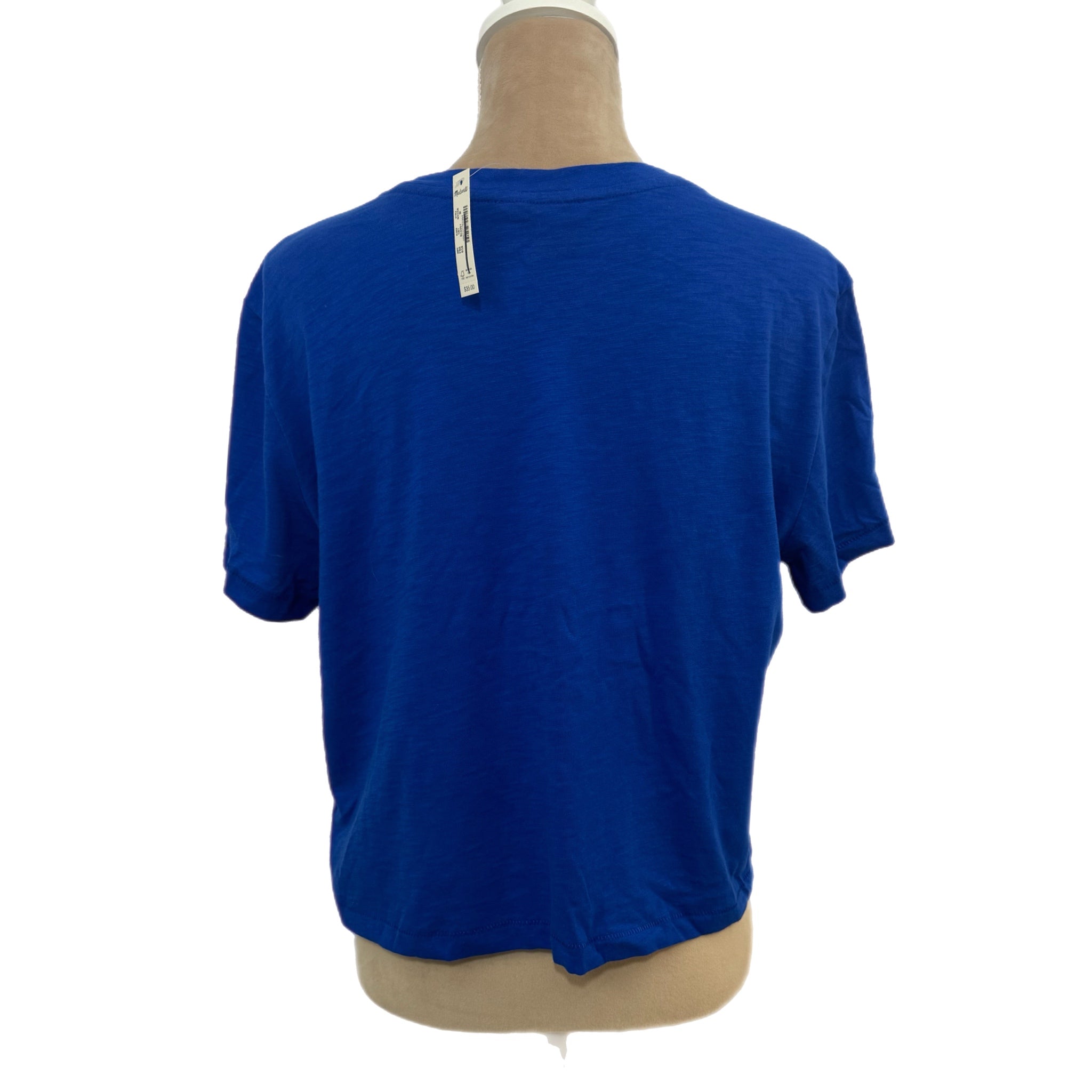 MADEWELL Women’s Slub Tee Shirt Sz M Blue NWT $35 Pima Cotton Short Sleeve Crew
