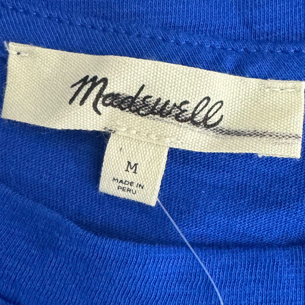 MADEWELL Women’s Slub Tee Shirt Sz M Blue NWT $35 Pima Cotton Short Sleeve Crew