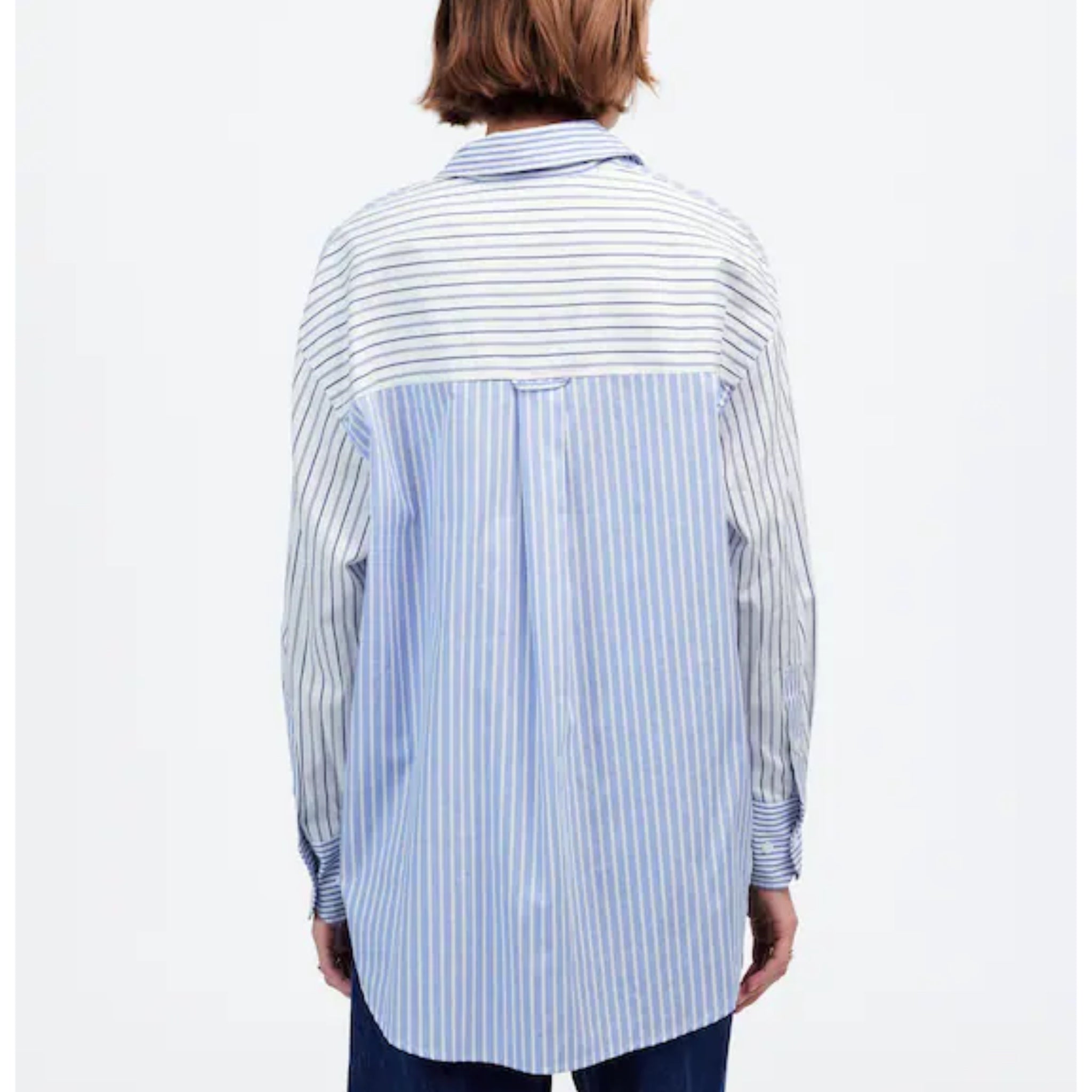 MADEWELL Signature Oversized Blouse Button Up Shirt Preppy Women’s Top Sz M New
