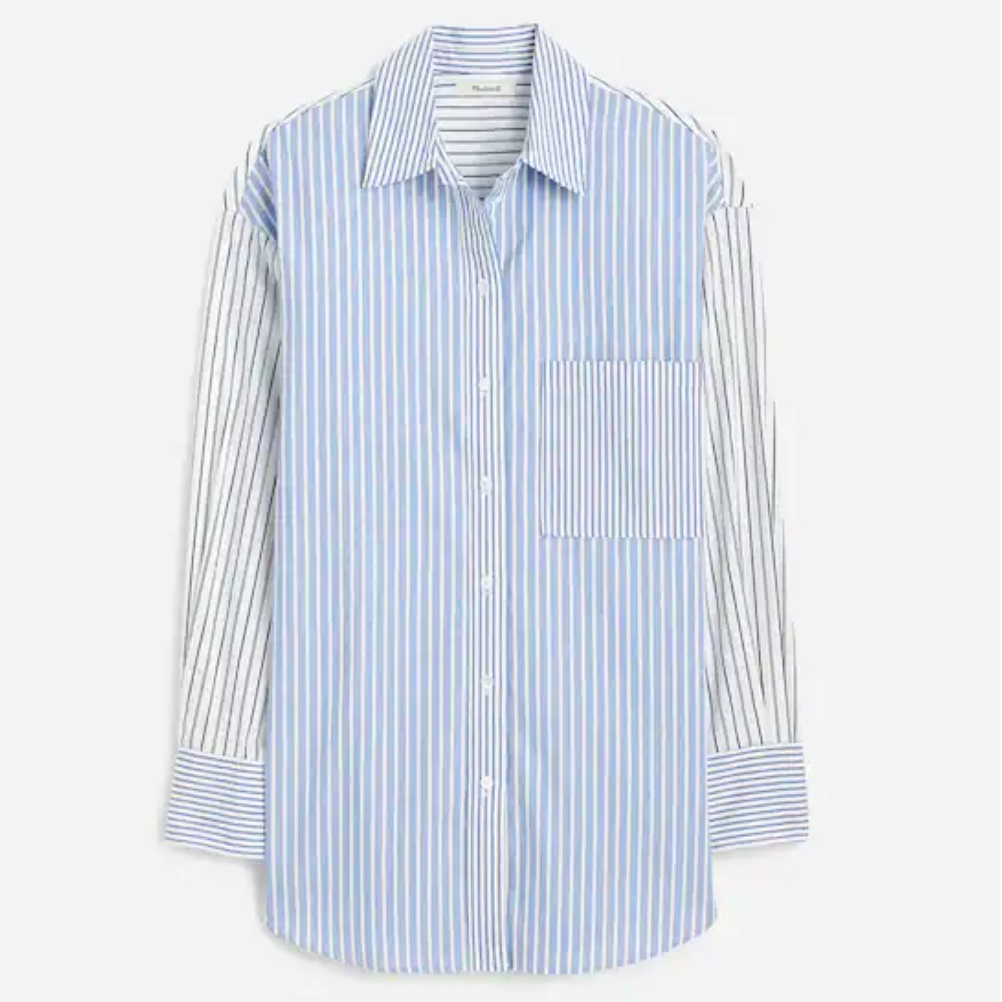 MADEWELL Signature Oversized Blouse Button Up Shirt Preppy Women’s Top Sz M New