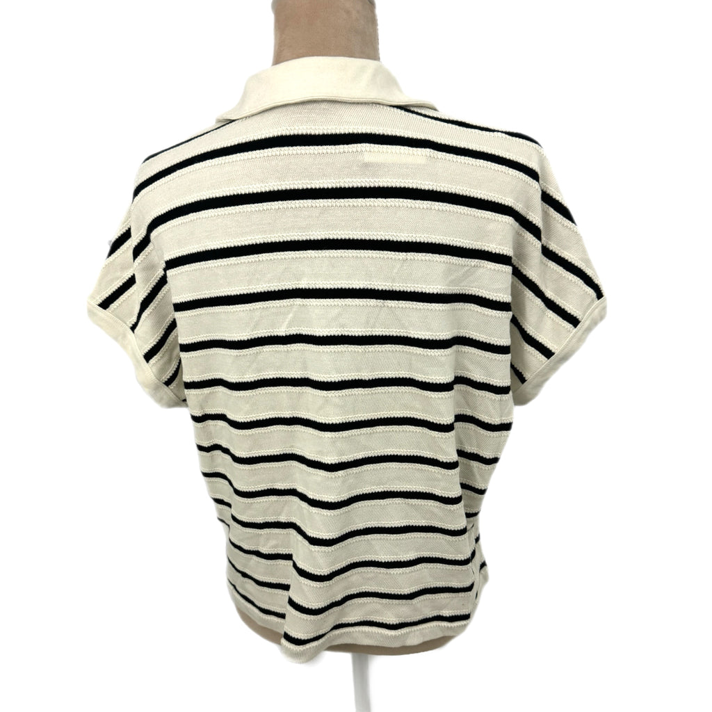 MADEWELL Maumau Polo Women’s Sz Small Striped Oversized Knit Preppy Chic Top NWT