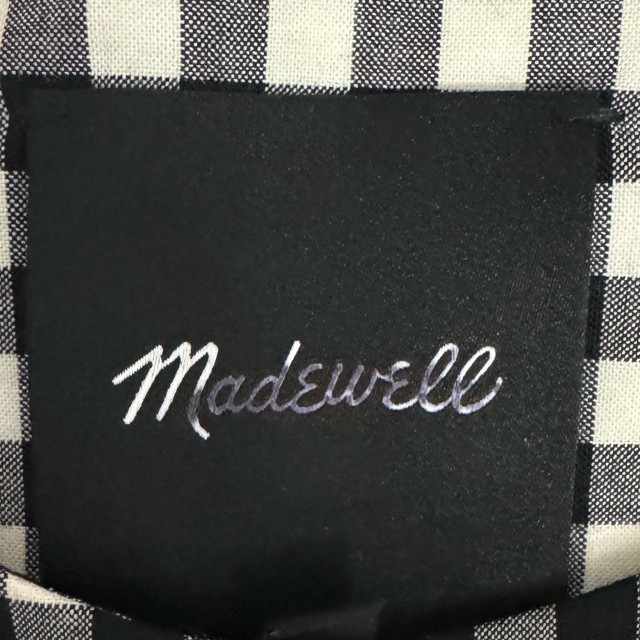 MADEWELL Wool Blend Preppy Gingham Vest Top Womens Sz 2 Black Check NWT $118