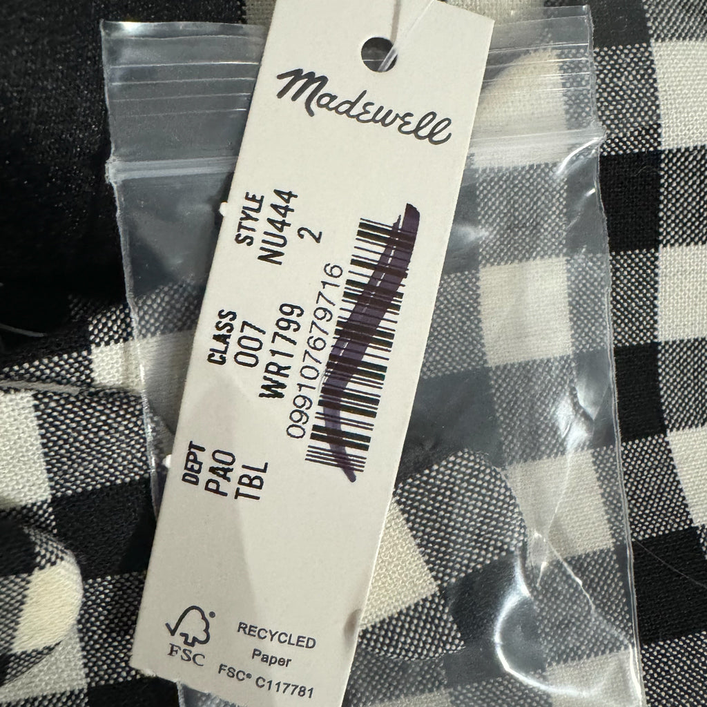 MADEWELL Wool Blend Preppy Gingham Vest Top Womens Sz 2 Black Check NWT $118