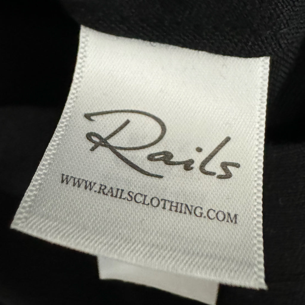 RAILS Women's Georgie Linen Blend Shorts Romper Black Sz L Jumpsuit Designer New