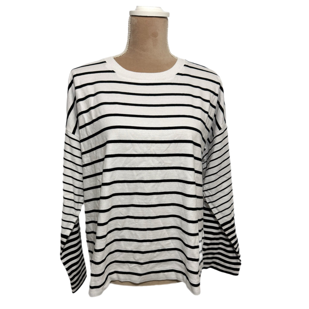MADEWELL Oversized Striped Long Sleeve Tee Shirt Women’s XS/S Relaxed MSRP $62