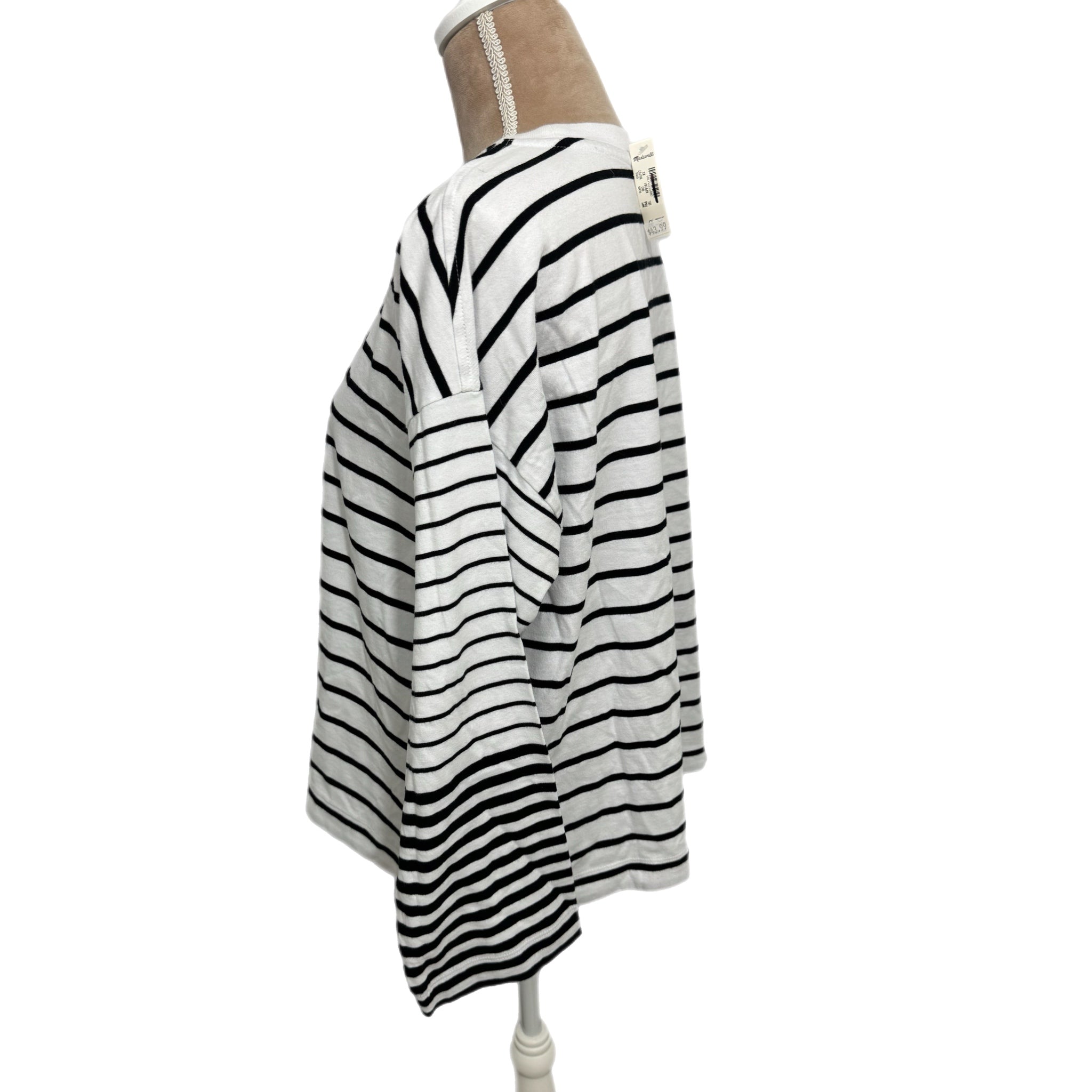 MADEWELL Oversized Striped Long Sleeve Tee Shirt Women’s XS/S Relaxed MSRP $62