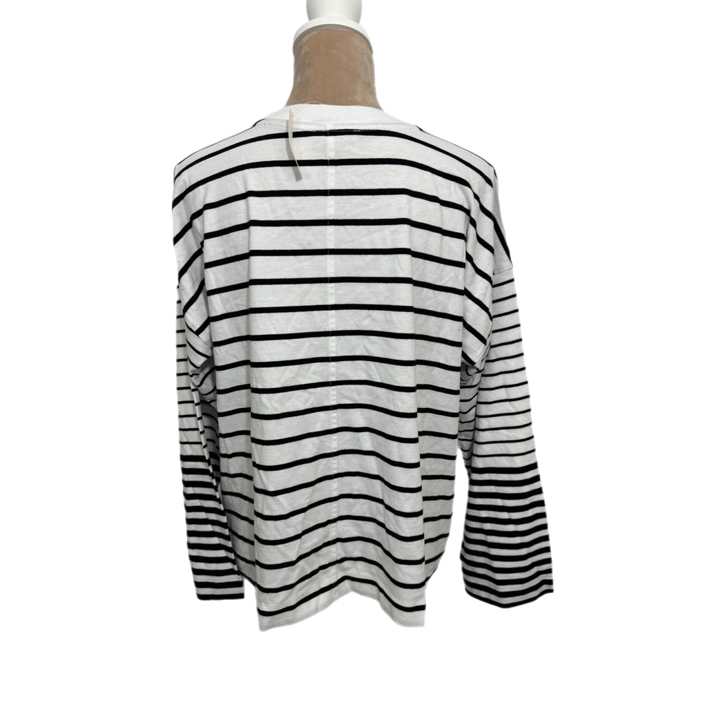 MADEWELL Oversized Striped Long Sleeve Tee Shirt Women’s XS/S Relaxed MSRP $62