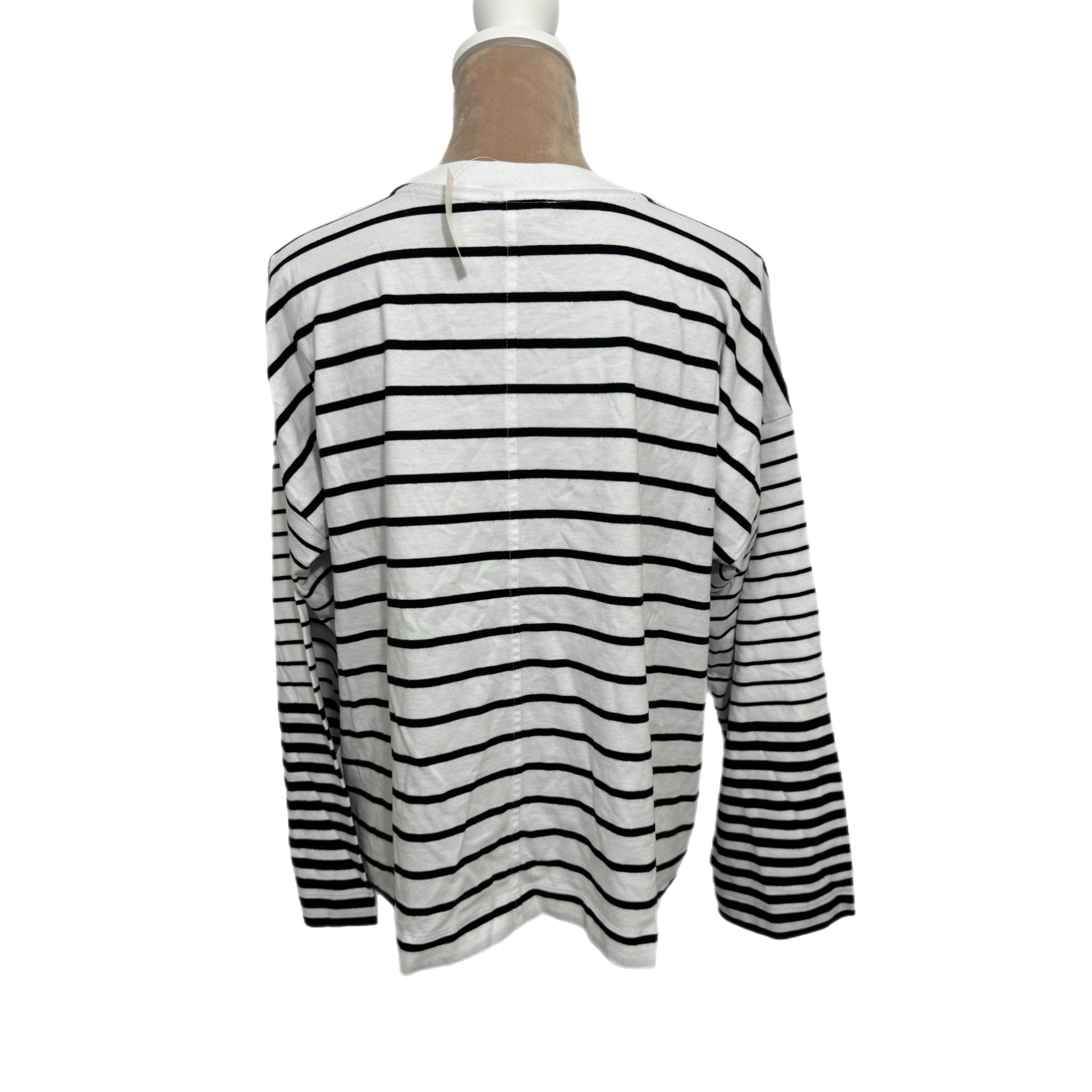 MADEWELL Oversized Striped Long Sleeve Tee Shirt Women’s XS/S Relaxed MSRP $62