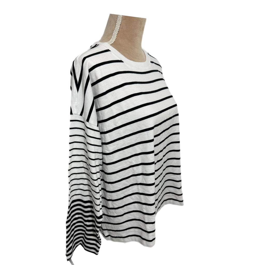 MADEWELL Oversized Striped Long Sleeve Tee Shirt Women’s XS/S Relaxed MSRP $62