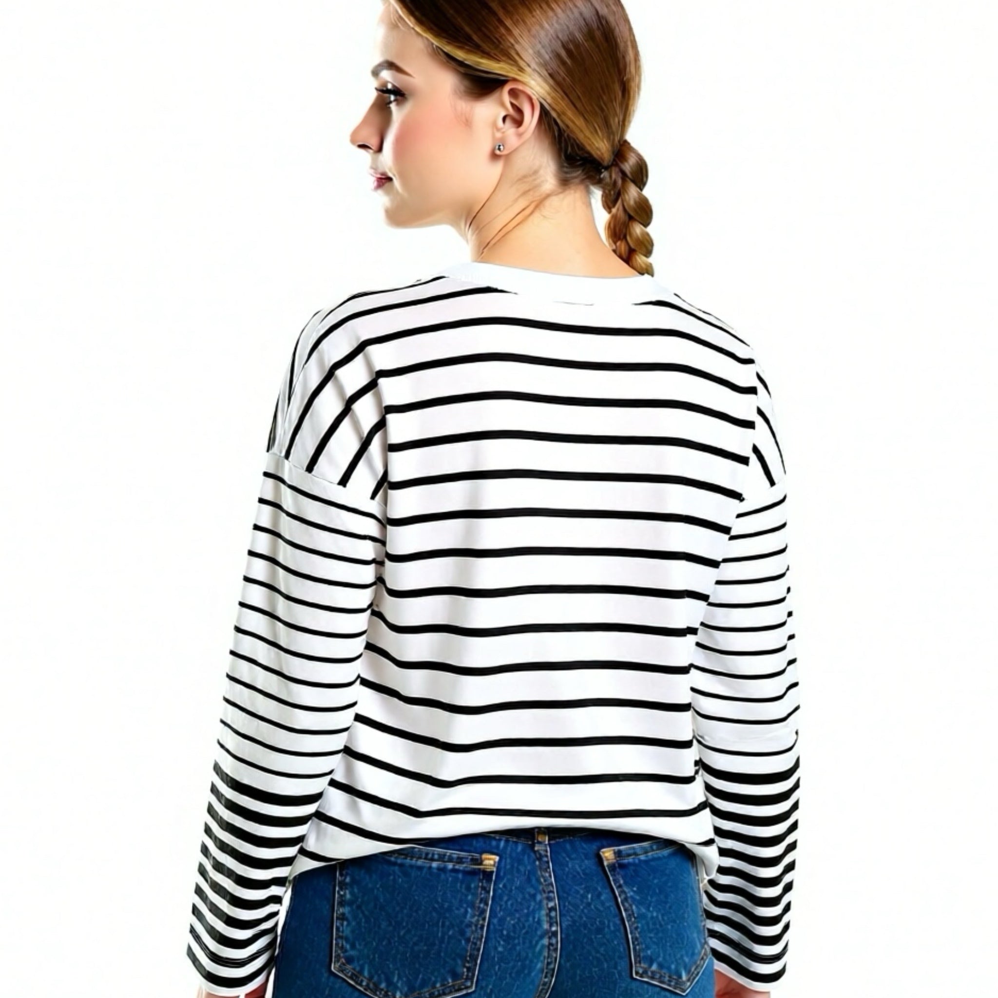 MADEWELL Oversized Striped Long Sleeve Tee Shirt Women’s XS/S Relaxed MSRP $62