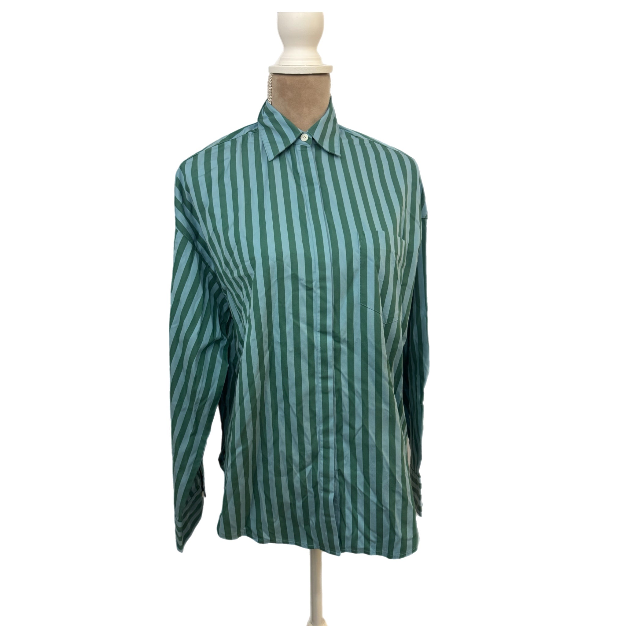 Madewell Striped Preppy Poplin Oversized Shirt XS/S Boxy Button Down Blouse New