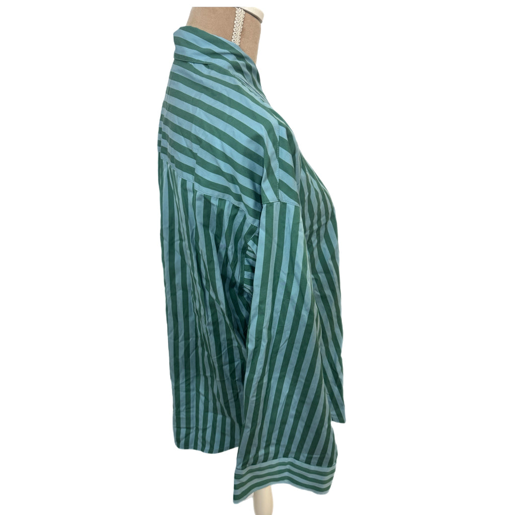 Madewell Striped Preppy Poplin Oversized Shirt XS/S Boxy Button Down Blouse New
