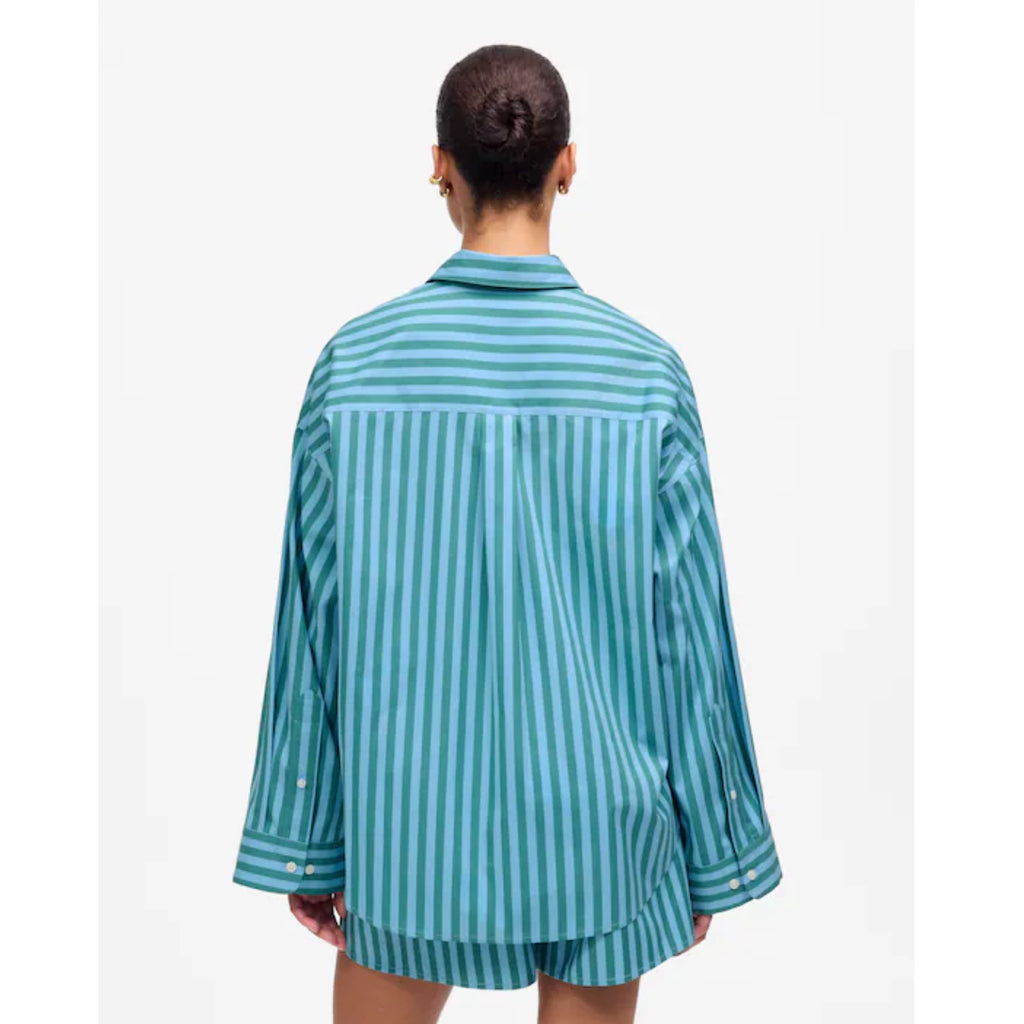 Madewell Striped Preppy Poplin Oversized Shirt XS/S Boxy Button Down Blouse New