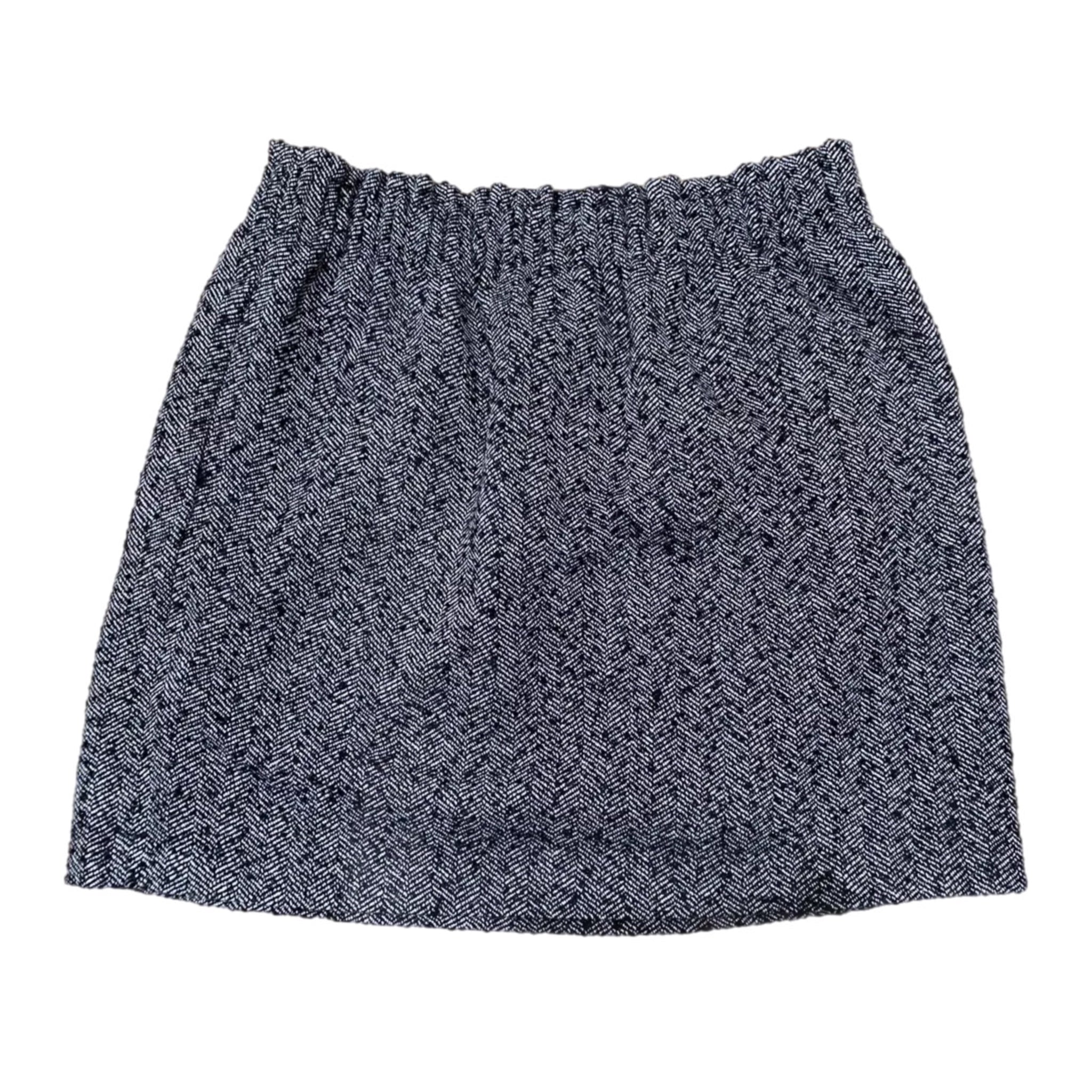 J. CREW Womens Bunch Waist Skirt Herringbone Tweed Wool Blend Gray NWT Sz 8